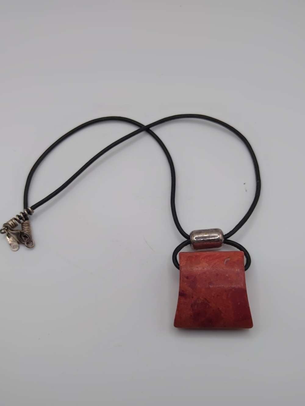 Silpada Red Sponge Coral Pendant 925